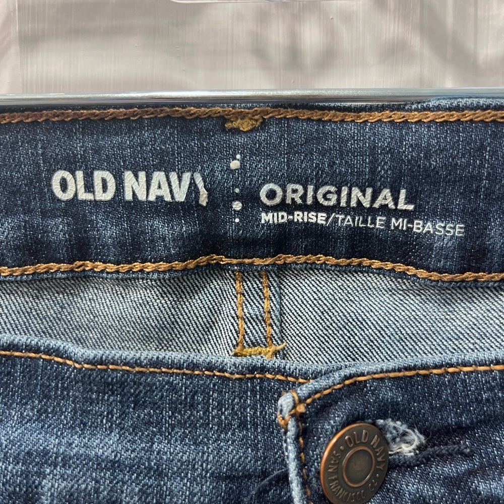 Old Navy Dark Blue Mid-Rise Jeans - Picture 2 of 4